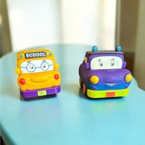 Colorful School Bus and Car Toy Set